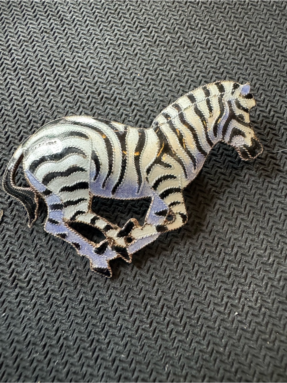 Vintage Zarah Sterling Silver Zebra Brooch
